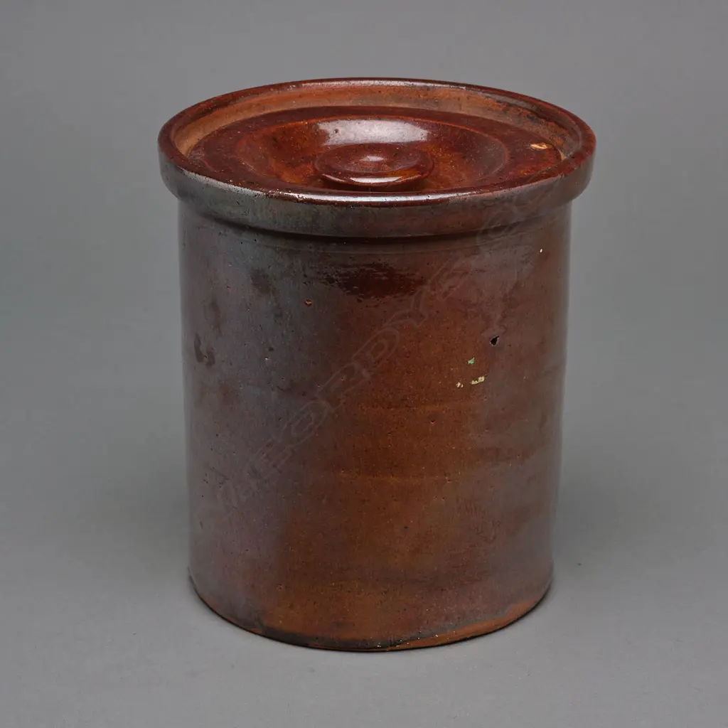 New Zealand stoneware crock and cover, Image 1++